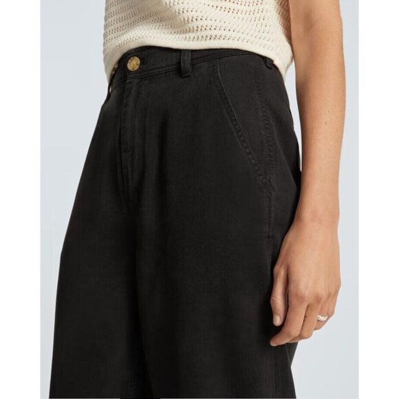 Everlane Womens Tencel Relaxed Chino Black Tapered Pants Size 4 - Picture 4 of 11